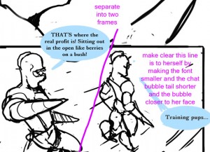 Rough sketch from page 9 from Hard Lessons